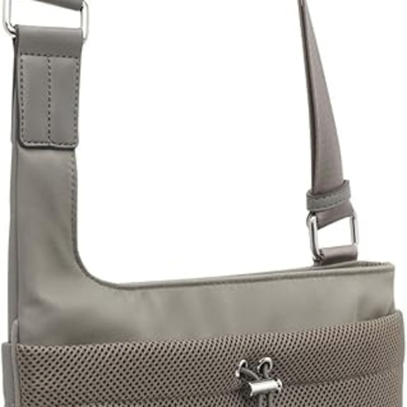 Calvin Klein womens Silver Jessie Top Zip Organizational Crossbody Bag - Picture 7 of 8